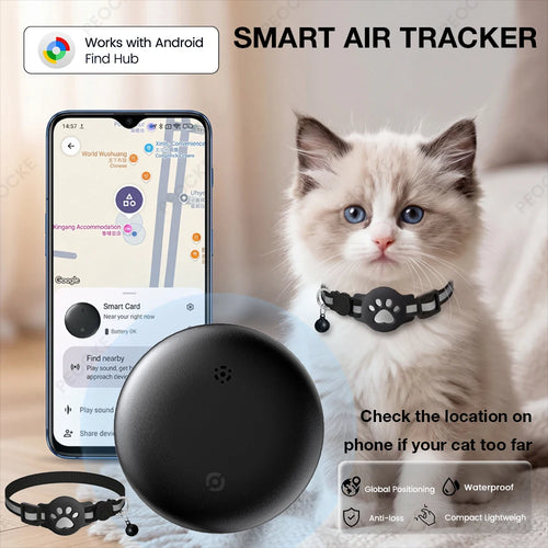 Collier traceur GPS Bluetooth étanche pour chat et chien – Localisation en temps réel via Android ( ce n’est pas applicable avec un Huawei)
